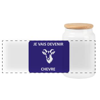 I'm going to become a goat - Panoramic Cookie Jar with Wooden Lid - white - Front