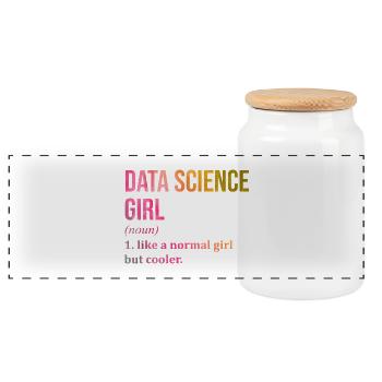 Data Science - Panoramic Cookie Jar with Wooden Lid - white - Front