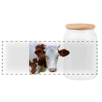 Drôle d’agriculteurs de têtes de vache de vache - Boîte à biscuits avec couvercle en bois - blanc - Devant