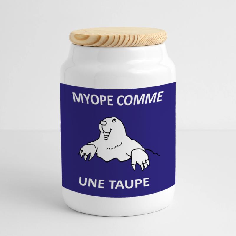 Short-sighted as a mole Panoramic Cookie Jar with Wooden Lid