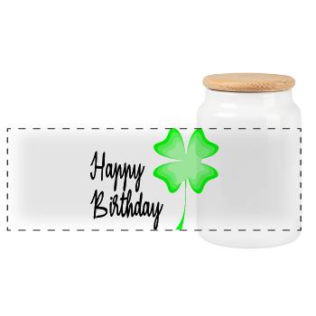 ALLES GUTE ZUM GEBURTSTAG. ALLES GUTE ZUM GEBURTSTAG. JAHRESTAG. - Panorama Keksdose mit Holzdeckel - Weiß - Vorne