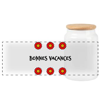 MISTRESS. MASTER. THANK YOU. THANK YOU MISTRESS - Panoramic Cookie Jar with Wooden Lid - white - Front