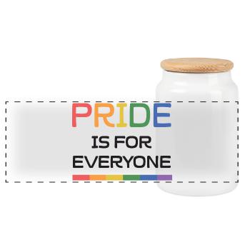 LGBTQ Pride Month - Pride is For Everyone - Panoramic Cookie Jar with Wooden Lid - white - Front