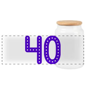 40. 40 ANS. 40e ANNIVERSAIRE. ANNIVERSAIRE 40 ANS. - Boîte à biscuits avec couvercle en bois - blanc - Devant
