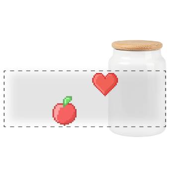 Nerds Love Apple Pi Pi Pi Sayings Math Pixel - Panoramic Cookie Jar with Wooden Lid - white - Front