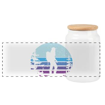 Women's Hiking - Panoramic Cookie Jar with Wooden Lid - white - Front