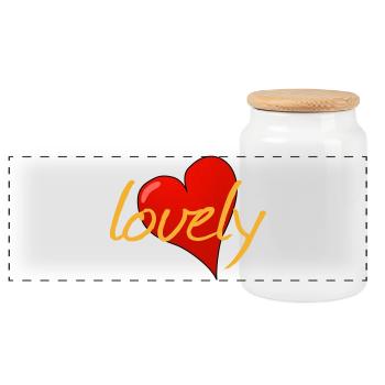 LOVELY - Panoramic Cookie Jar with Wooden Lid - white - Front