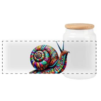 Escargot - Boîte à biscuits avec couvercle en bois - blanc - Devant