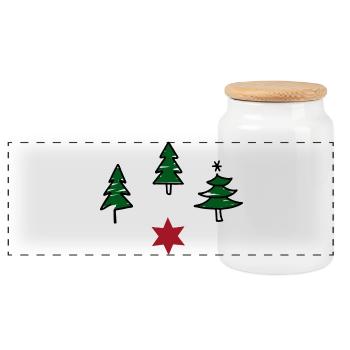 Design for Christmas - Panoramic Cookie Jar with Wooden Lid - white - Front