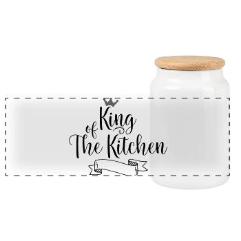 Tablier de cuisine drôle pour hommes - Boîte à biscuits avec couvercle en bois - blanc - Devant