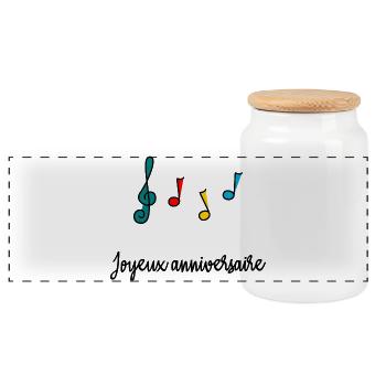1. 1 Jahr. 1. JUBILÄUM. 1-JÄHRIGES JUBILÄUM - Panorama Keksdose mit Holzdeckel - Weiß - Vorne