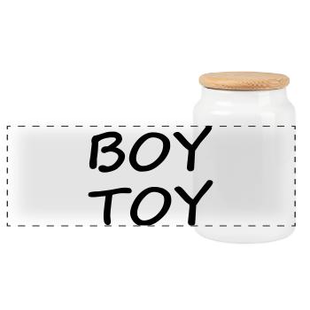 Boy Toy - Panoramic Cookie Jar with Wooden Lid - white - Front