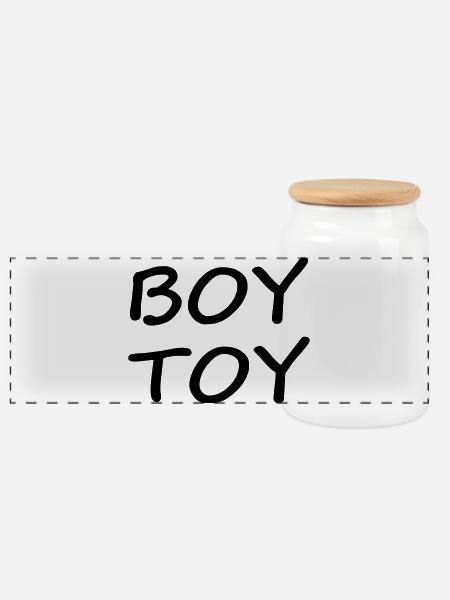 Boy Toy - Panoramic Cookie Jar with Wooden Lid - white