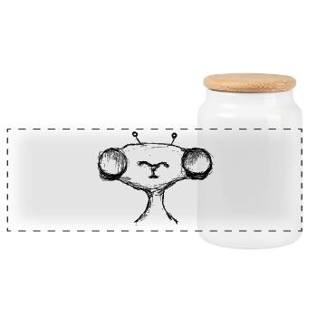 Étranger - Boîte à biscuits avec couvercle en bois - blanc - Devant