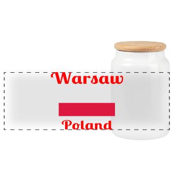 Warsaw, Poland - Stylish prints - Panoramic Cookie Jar with Wooden Lid - white - Front