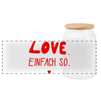 Amour. Comme ça. Saint-Valentin, Mariage, Amour - Boîte à biscuits avec couvercle en bois - blanc - Devant