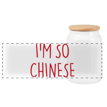 JE SUIS TELLEMENT CHINOIS - Boîte à biscuits avec couvercle en bois - blanc - Devant
