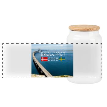 Broloppet 2025 - Boîte à biscuits avec couvercle en bois - blanc - Devant