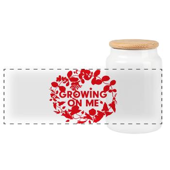 Growing on me - Panoramic Cookie Jar with Wooden Lid - white - Front