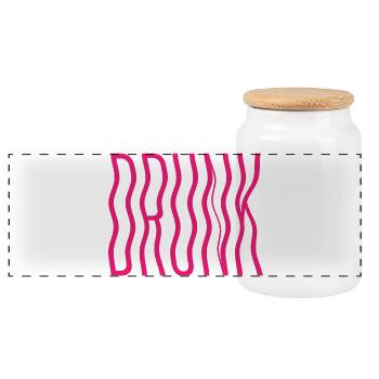 Drunk – Distorted Party Vibe - Panoramic Cookie Jar with Wooden Lid - white - Front