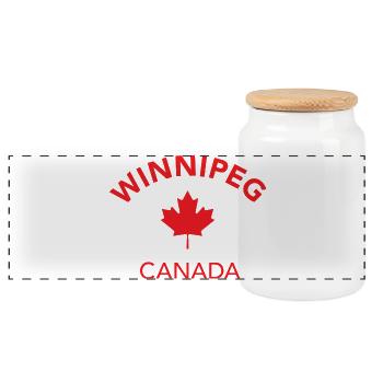 WINNIPEG CANADA - Panorama Keksdose mit Holzdeckel - Weiß - Vorne