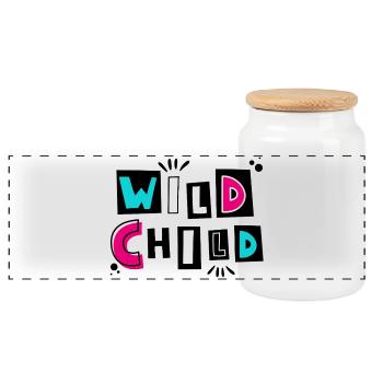 Wild Child - Designt für kleine Wirbelwinde - Panorama Keksdose mit Holzdeckel - Weiß - Vorne