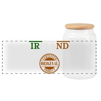 Flagge von Irland, Irish Pride - Panorama Keksdose mit Holzdeckel - Weiß - Vorne