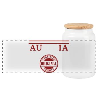 Drapeau de l’Autriche, fierté autrichienne - Boîte à biscuits avec couvercle en bois - blanc - Devant