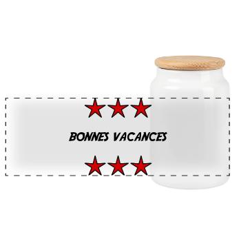 MAÎTRESSE. MERCI. MERCI MAÎTRESSE. CADEAU - Boîte à biscuits avec couvercle en bois - blanc - Devant