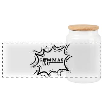 Gemmas au - on s’y attaque - Boîte à biscuits avec couvercle en bois - blanc - Devant