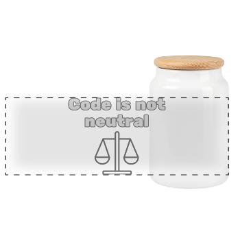 Code Is Not Neutral - Ethical Coder Statement - Panorama Keksdose mit Holzdeckel - Weiß - Vorne