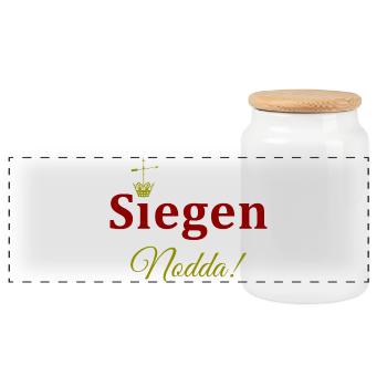 Krönchen Stadt Siegen / Nodda - Panorama Keksdose mit Holzdeckel - Weiß - Vorne