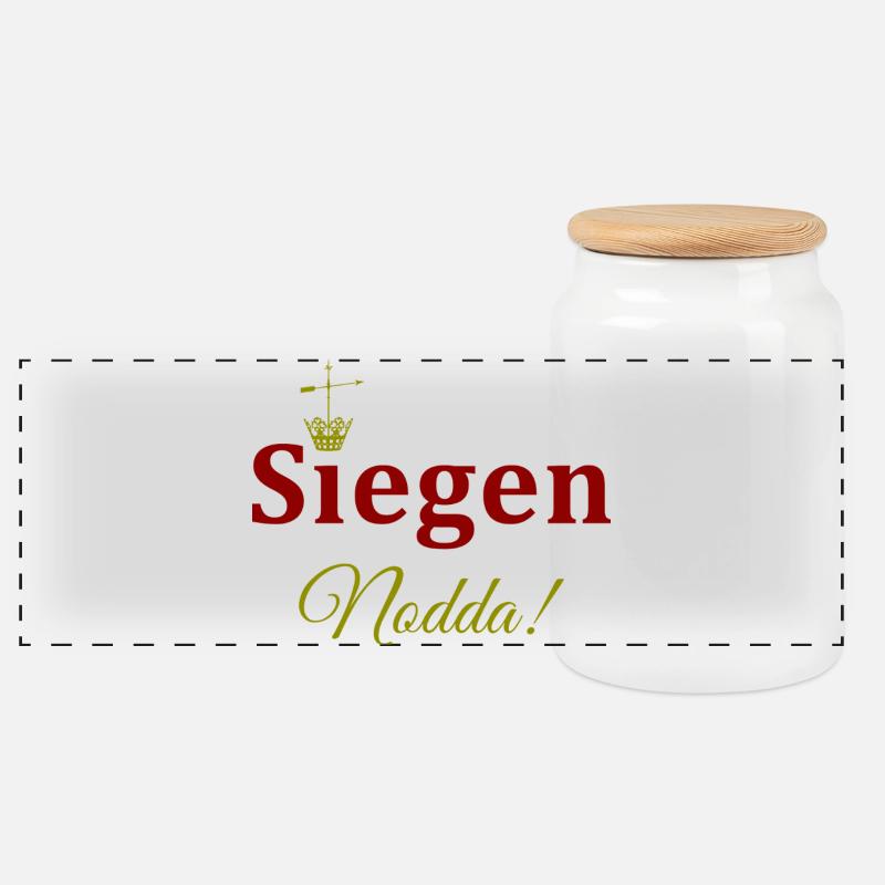 Krönchen Stadt Siegen / Nodda - Panorama Keksdose mit Holzdeckel - Weiß