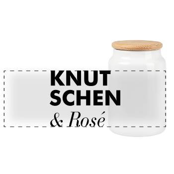 Smooching Rosé Summer Tshirt - Panoramic Cookie Jar with Wooden Lid - white - Front