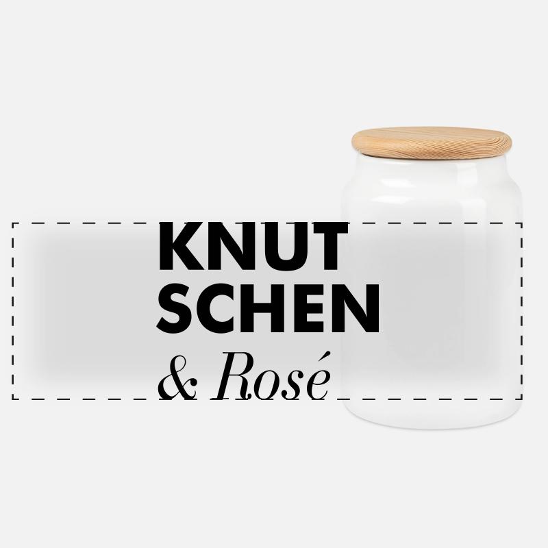 Knutschen Rosé Sommer Tshirt - Panorama Keksdose mit Holzdeckel - Weiß