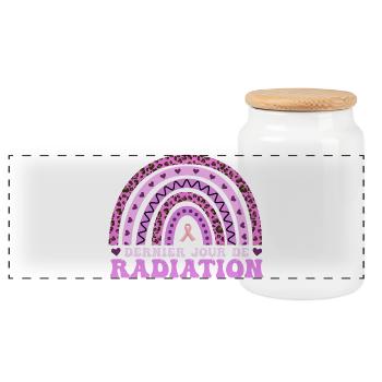 Brustkrebs Rosa Oktober Strahlentherapie - Panorama Keksdose mit Holzdeckel - Weiß - Vorne