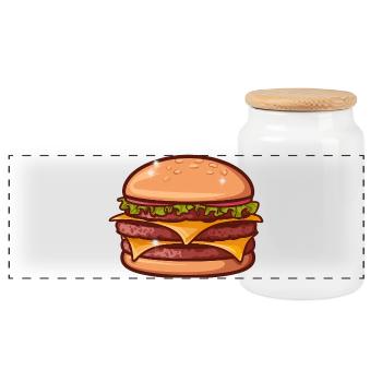 Cheeseburger juteux - Boîte à biscuits avec couvercle en bois - blanc - Devant
