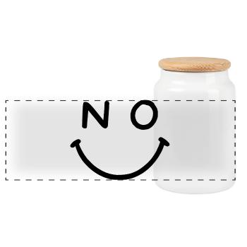 NO Smile - Panorama Keksdose mit Holzdeckel - Weiß - Vorne