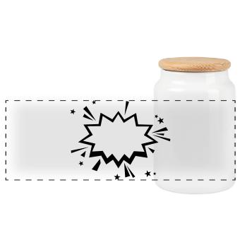 Bande dessinée Bang - Boîte à biscuits avec couvercle en bois - blanc - Devant