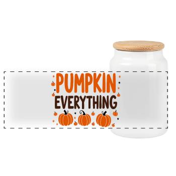 Pumpkin Everything Herbst Oktober - Panorama Keksdose mit Holzdeckel - Weiß - Vorne