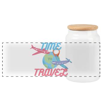 Time to Travel - Panoramic Cookie Jar with Wooden Lid - white - Front