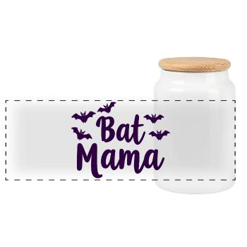 Bat Mama – Déclaration de la mère chauve-souris - Boîte à biscuits avec couvercle en bois - blanc - Devant