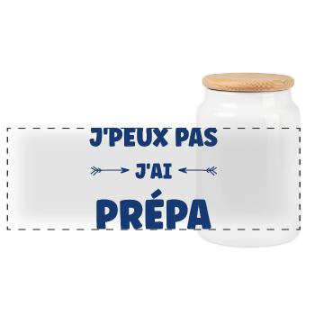 J'peux pas j'ai prépa - Boîte à biscuits avec couvercle en bois - blanc - Devant
