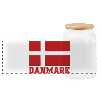 Drapeau géométrique du Danmark - Boîte à biscuits avec couvercle en bois - blanc - Devant
