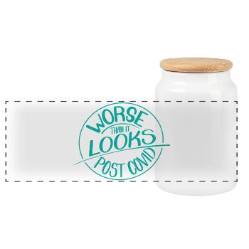 Pire qu’il n’y paraît, l’après-Covid - Boîte à biscuits avec couvercle en bois - blanc - Devant