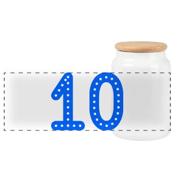 10. 10 YEARS. 10th ANNIVERSARY. 10 YEAR ANNIVERSARY. - Panoramic Cookie Jar with Wooden Lid - white - Front
