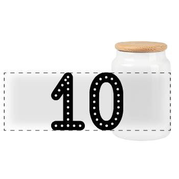 10. 10 ANS. 10e ANNIVERSAIRE. ANNIVERSAIRE 10 ANS. - Boîte à biscuits avec couvercle en bois - blanc - Devant