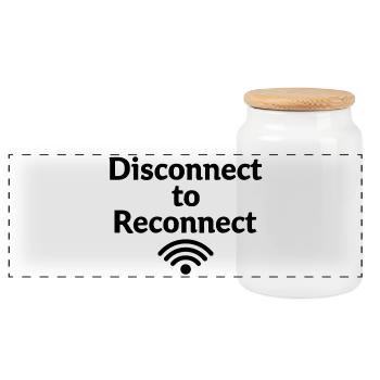 Déconnectez-vous pour vous reconnecter Arrêtez-vous d’abord - Boîte à biscuits avec couvercle en bois - blanc - Devant