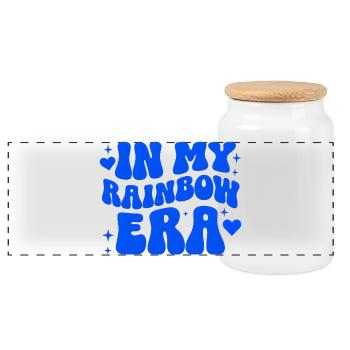 Rainbow Era Pride LGBTQ Queer Regenbogen Festival - Panorama Keksdose mit Holzdeckel - Weiß - Vorne