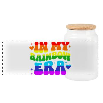 Pride Geschenk LGBTQ Regenbogen Vielfalt - Panorama Keksdose mit Holzdeckel - Weiß - Vorne